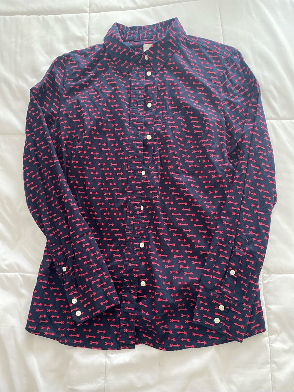 Gap Redish pink Arrow The Fitted Boyfriend long sleeve size medium 100% cotton